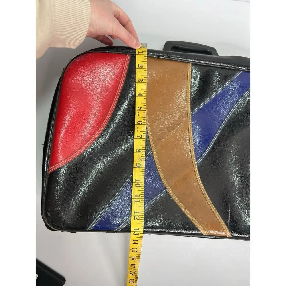 Graphic Mid Century Modern MCM Leatherette Briefcase Suitcase Made in Japan